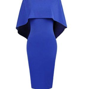 GRACE KARIN Women's Off Shoulder Batwing Cape Slim Midi Dress